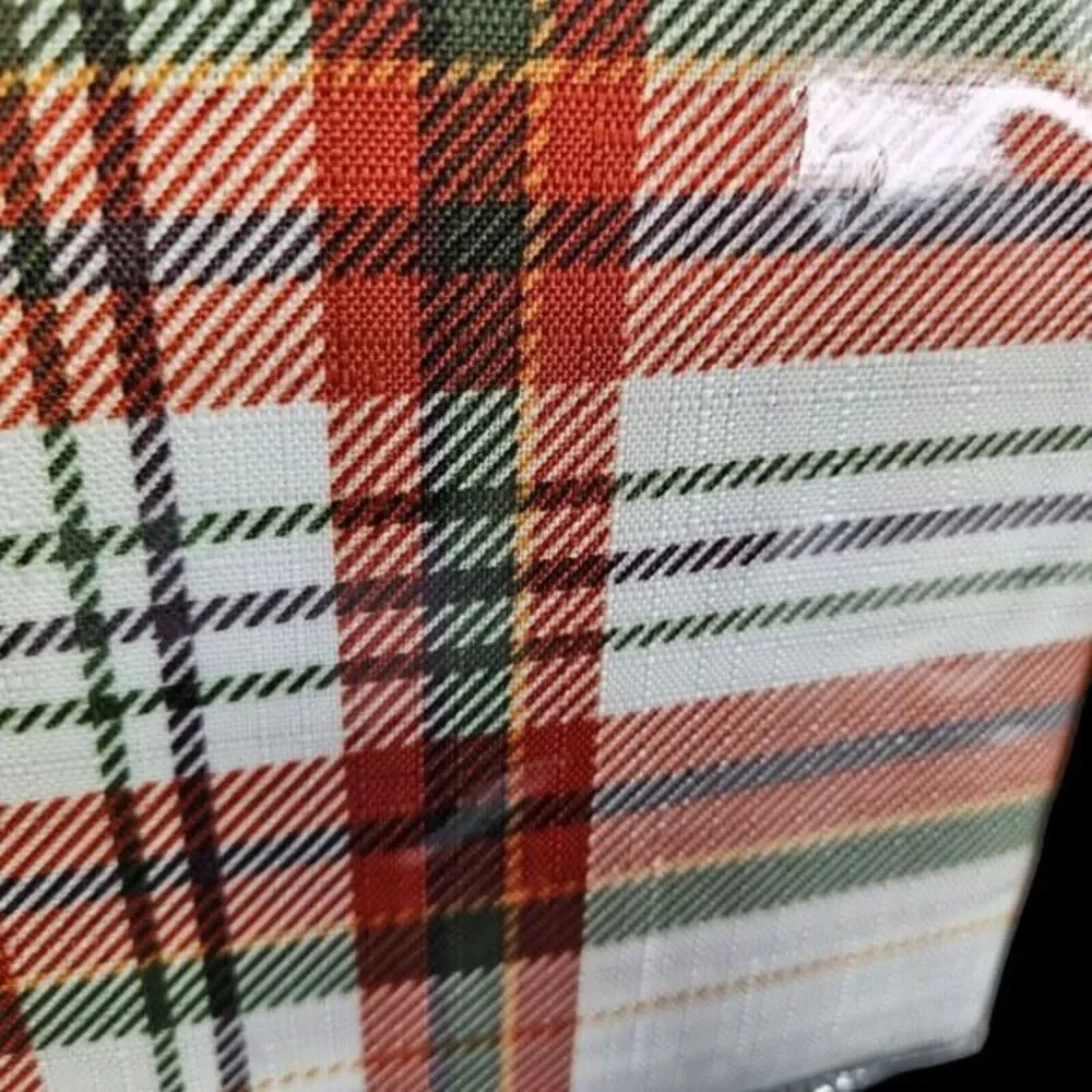 Autumn Plaid Tablecloth Burnt Orange Green Fall Wrinkle‎ Resistant 60 x 84 New